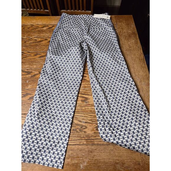 NWT Veronica Beard Dova Off White Printed Multi Pant High Rise Wide Leg Sz  6 - Picture 5 of 5